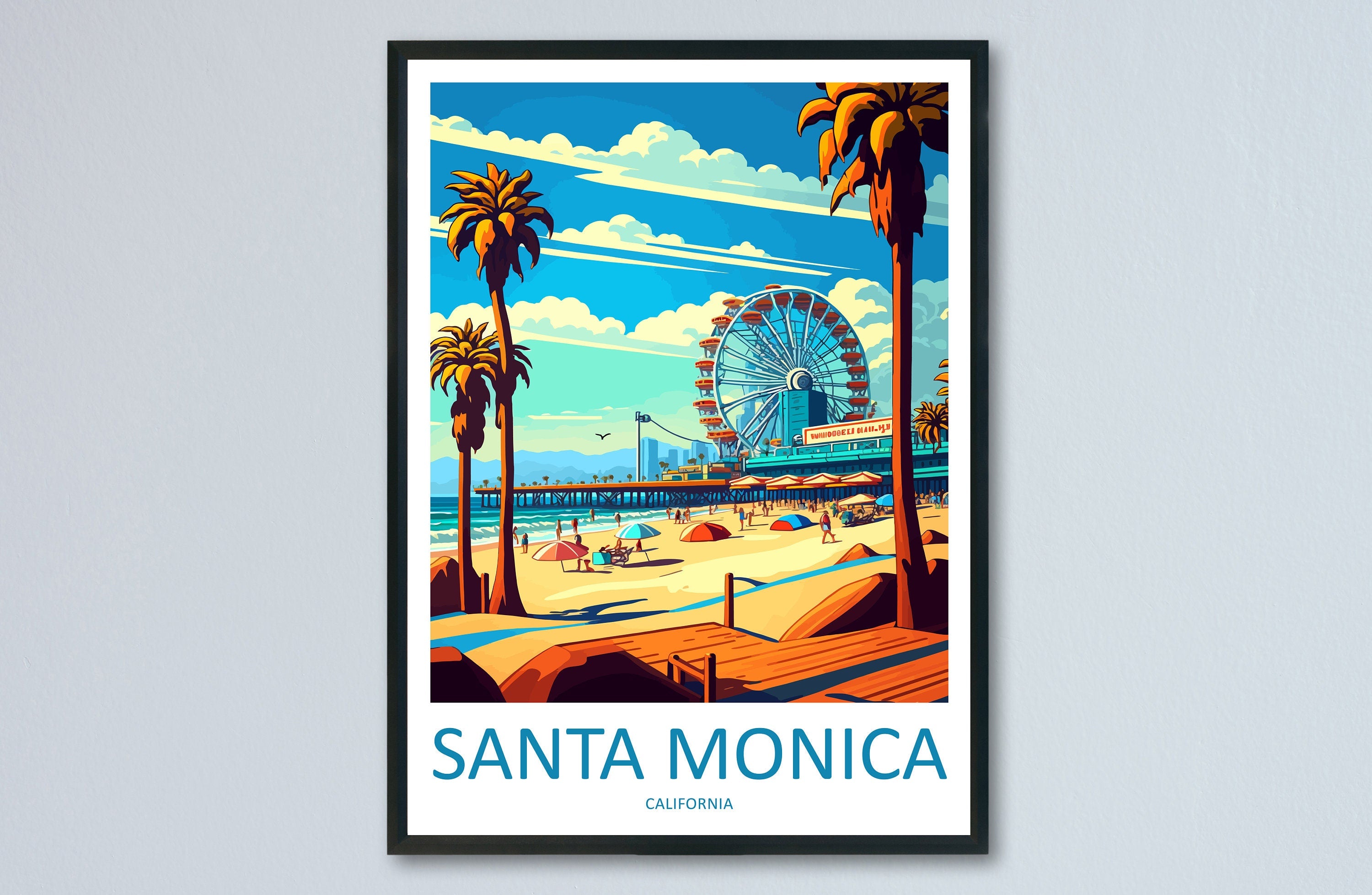 Santa Monica Travel Print