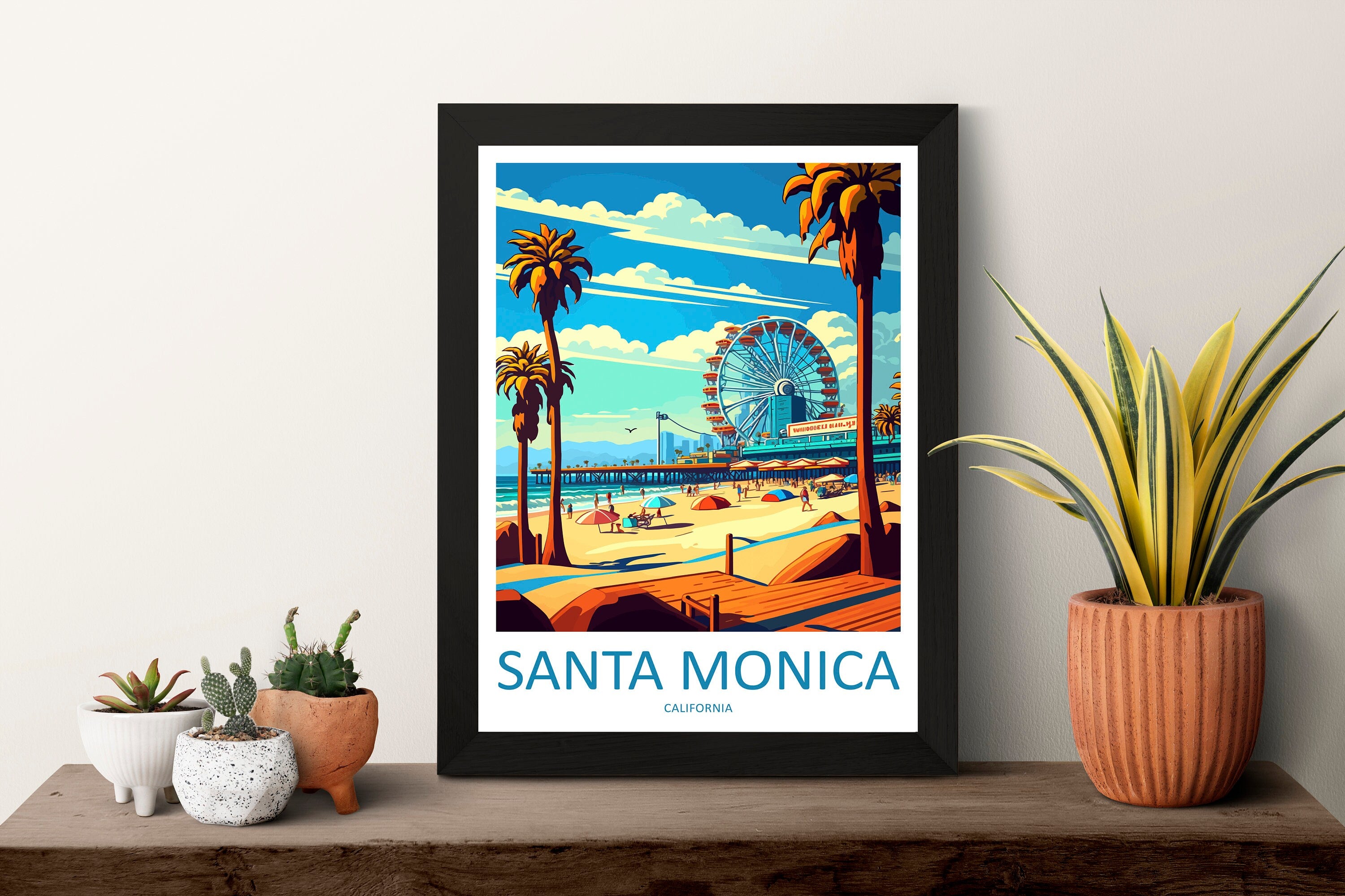 Santa Monica Travel Print