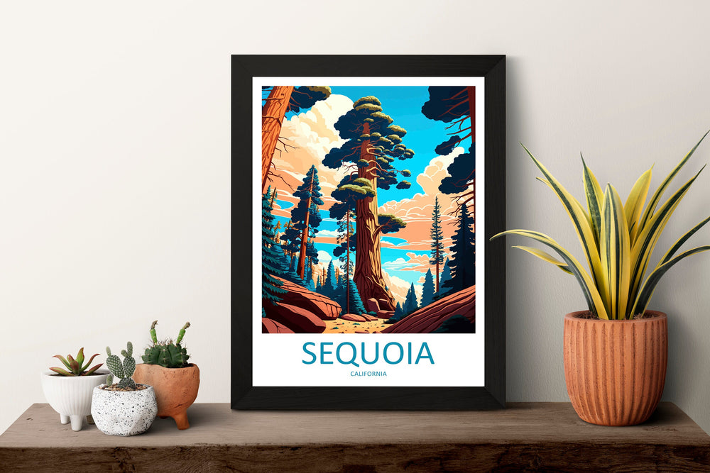 Sequoia National Park Travel Print Wall Art Sequoia Wall Hanging Home Décor Sequoia Gift Art Lovers California Art Lover Gift