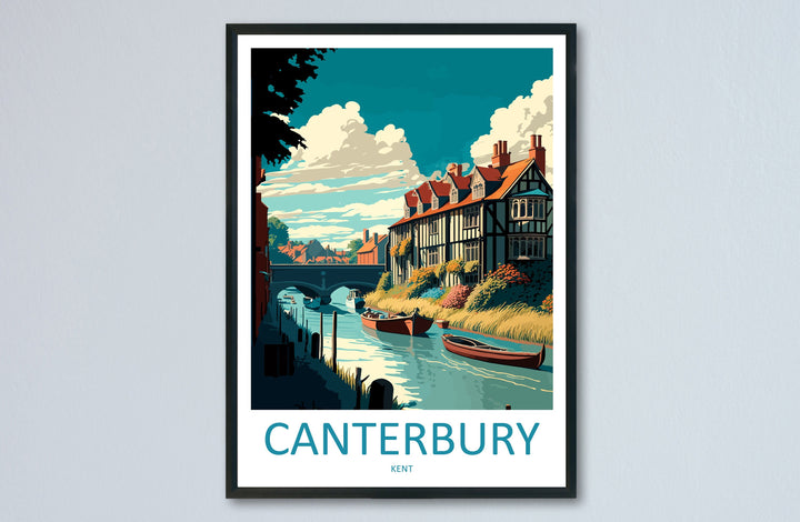 Canterbury Travel Print Wall Art Canterbury Wall Hanging Home Décor Canterbury Gift Art Lovers England Art Lover Gift Print Artwork Kent Art