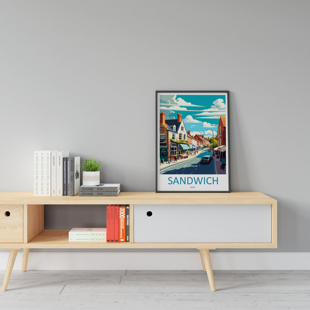 Sandwich Travel Print Wall Art Sandwich Wall Hanging Home Décor Sandwich Gift Art Lovers England Art Lover Gift Print Artwork Kent Art