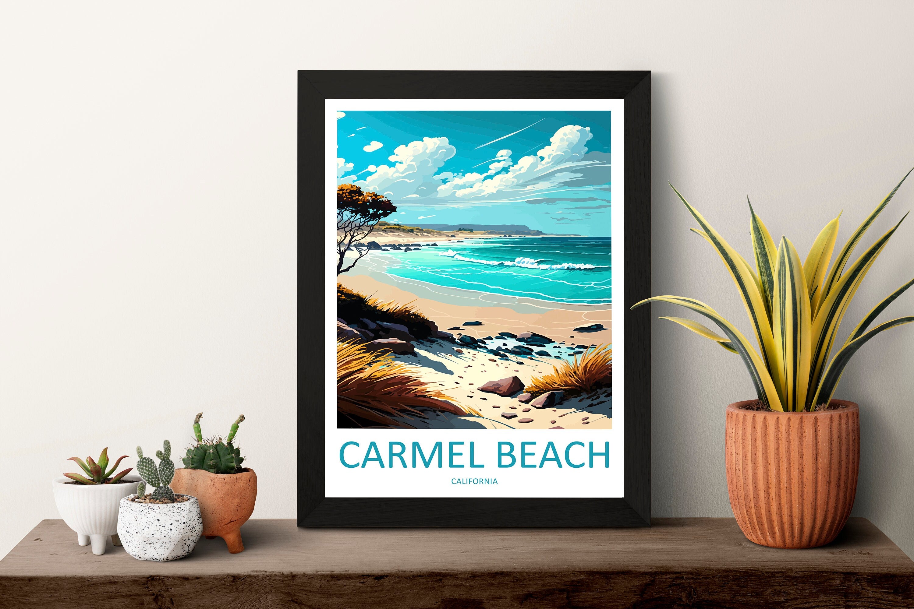 Carmel Beach Travel Print