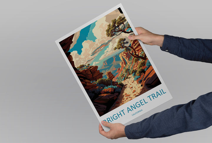 Bright Angel Trail Travel Print Wall Art Bright Angel Trail Wall Hanging Home Décor Bright Angel Trail Gift Art Lovers California Art Lover