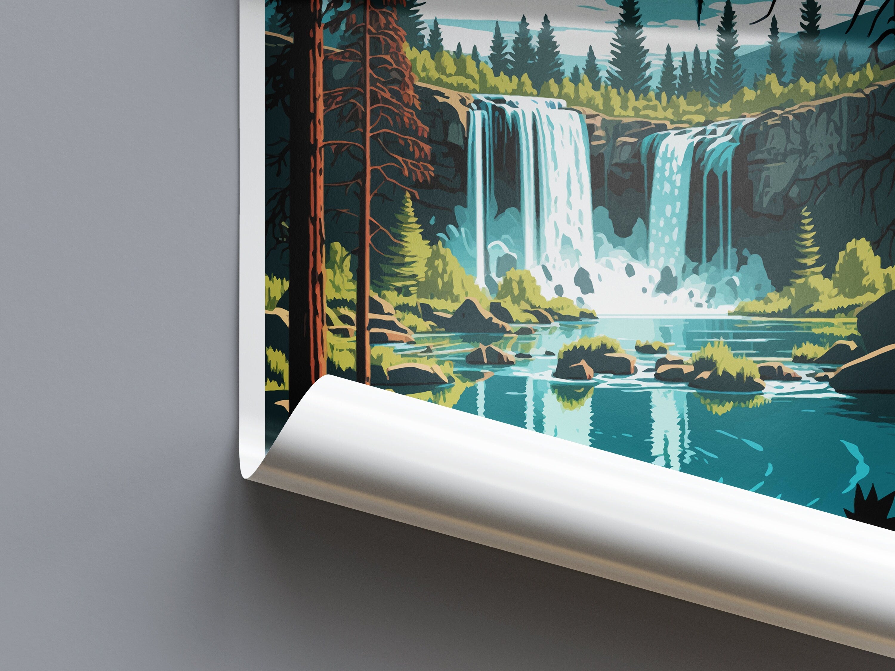 Burney Falls Travel Print