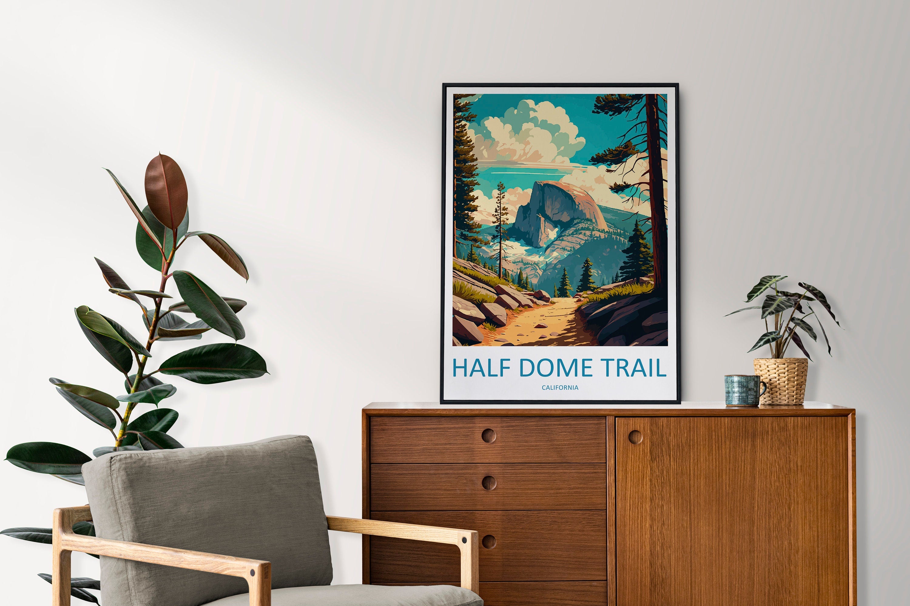 Half Dome Trail Yosemite Travel Print