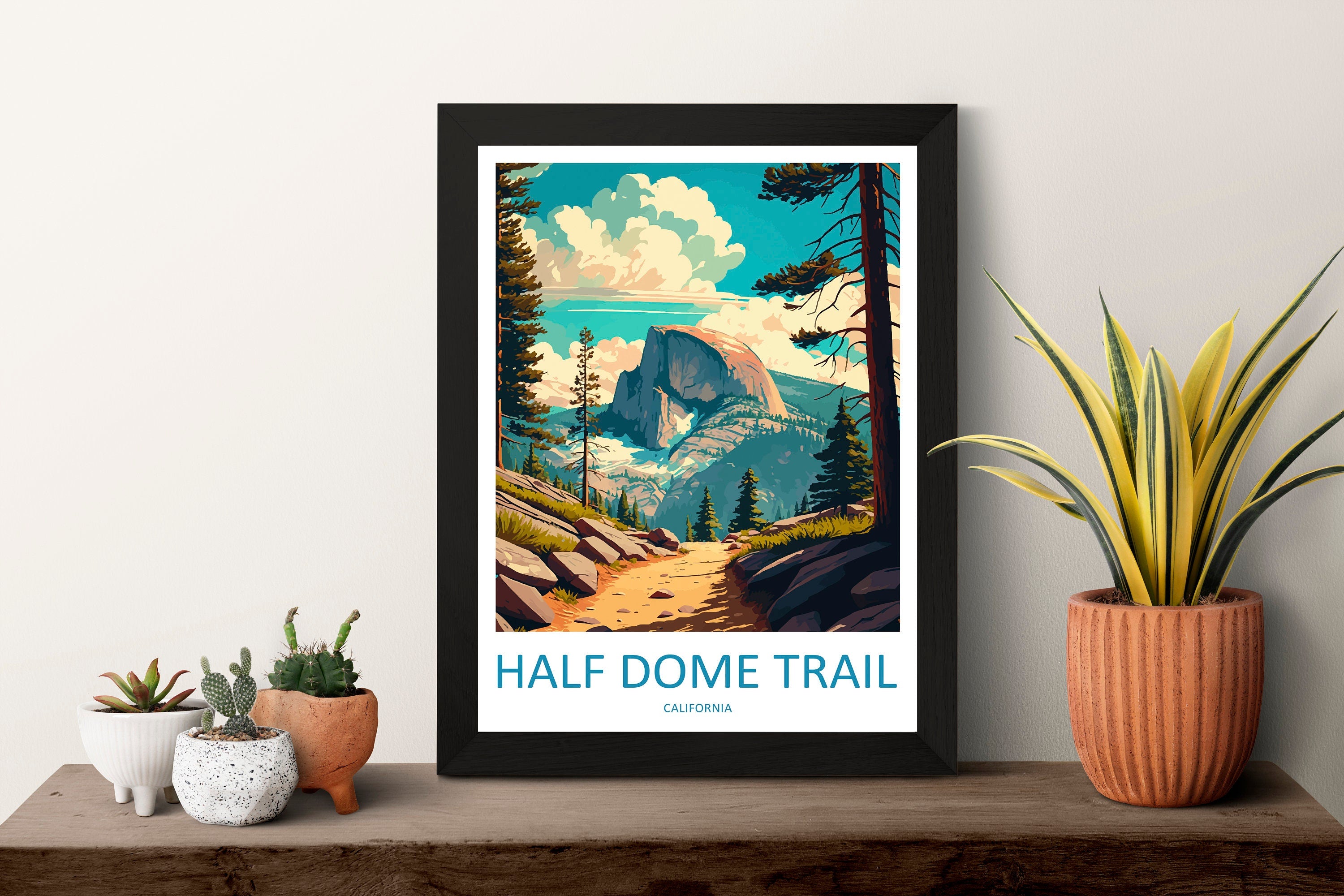 Half Dome Trail Yosemite Travel Print