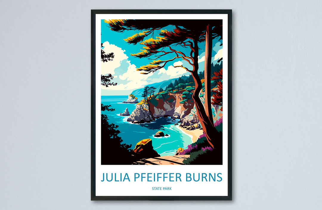 Julia Pfeiffer Burns State Park Travel Print Wall Art Julia Pfeiffer Burns Wall Hanging Home Décor Julia Pfeiffer Burns Gift Art California