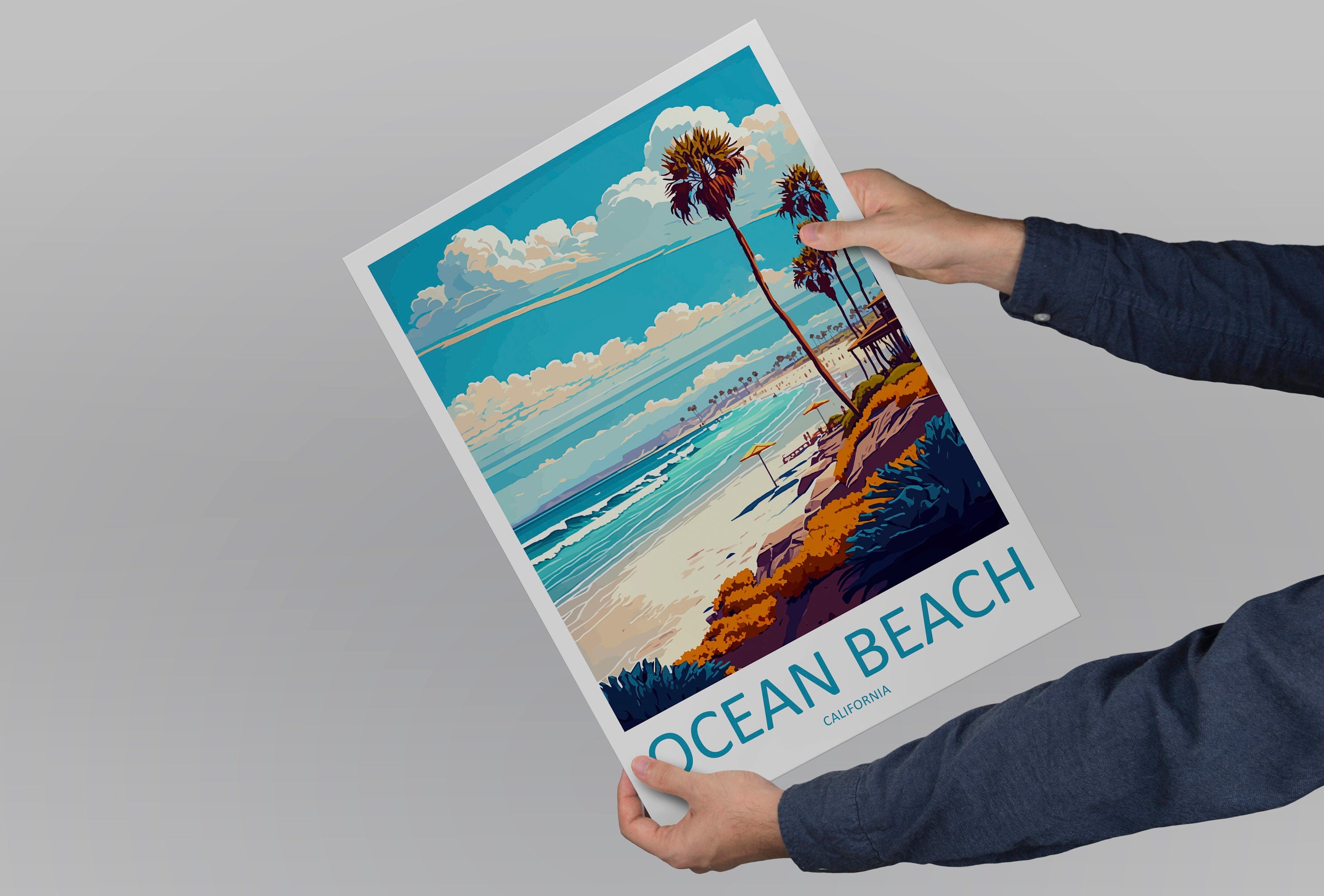 Ocean Beach Travel Print