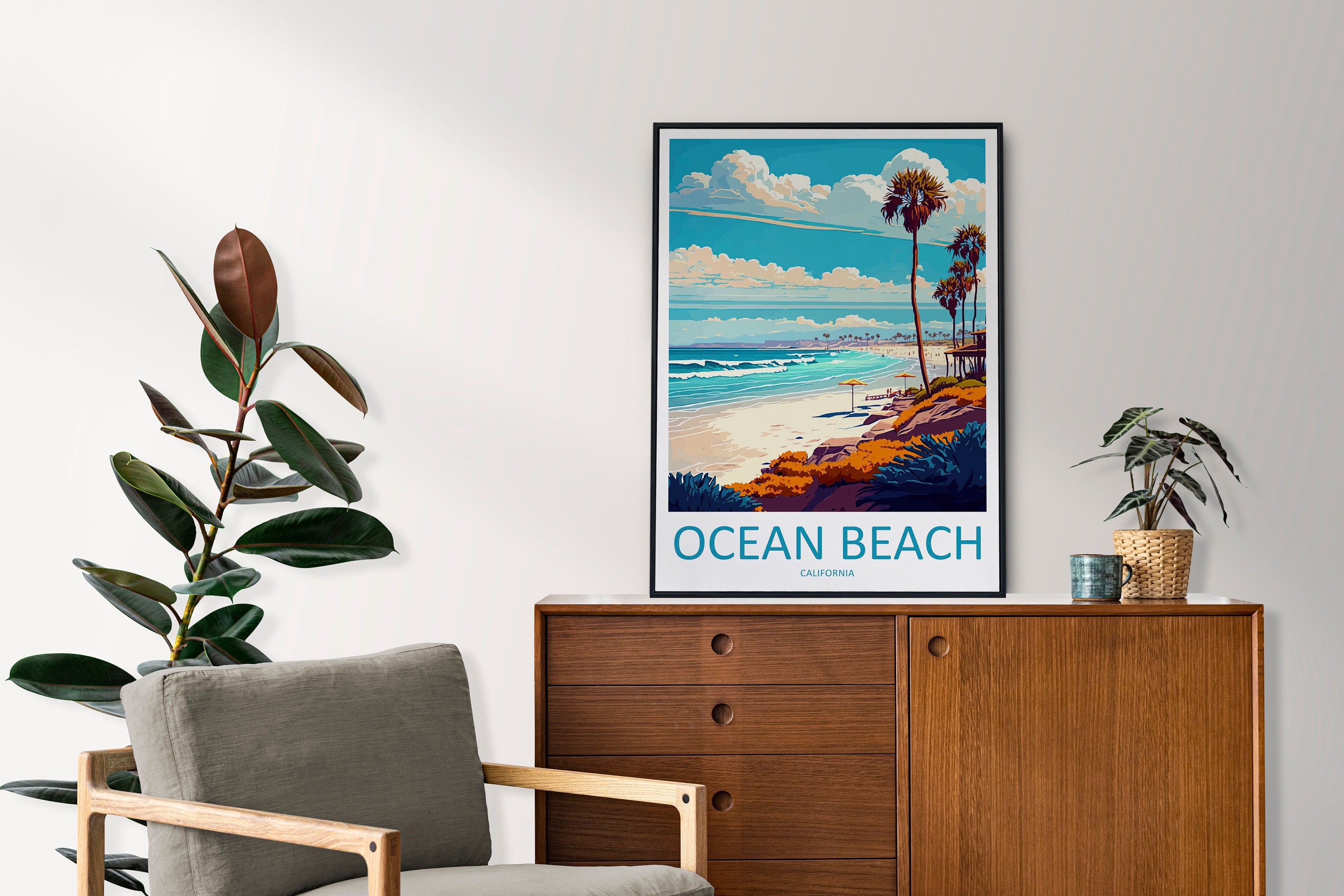 Ocean Beach Travel Print