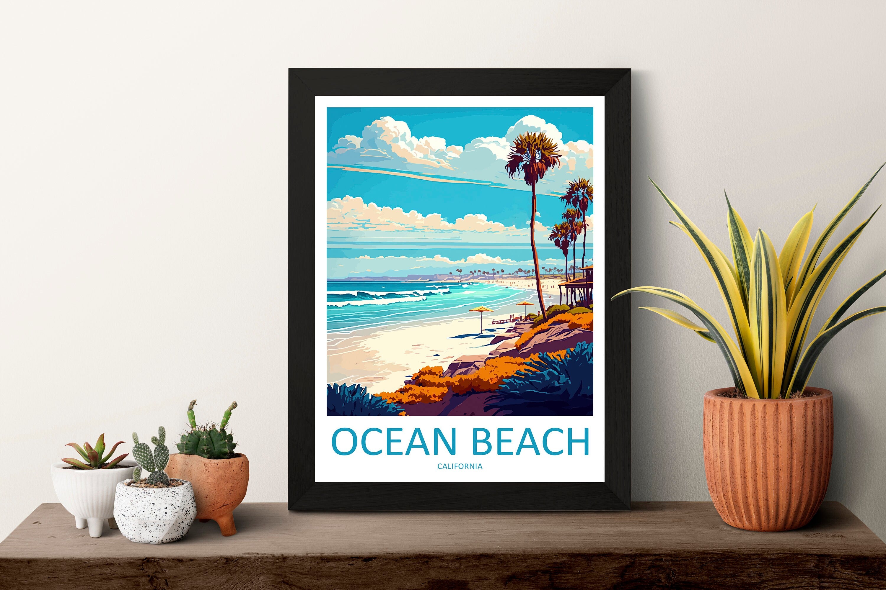 Ocean Beach Travel Print