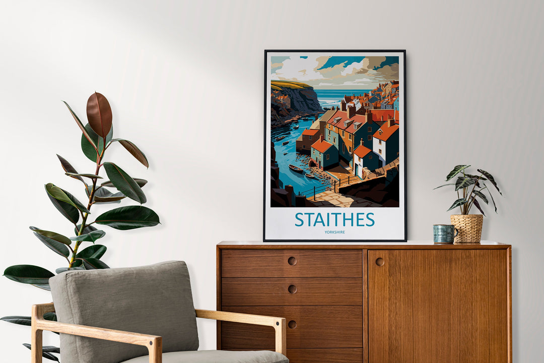 Staithes Travel Print Wall Art Staithes Wall Hanging Home Décor Staithes Gift Art Lovers England Art Lover Gift Print Artwork