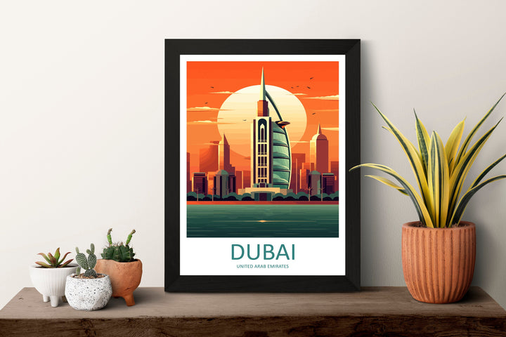 Dubai Travel Print Wall Art Dubai Wall Hanging Home Décor Dubai Gift Art Lovers Wall Art United States Emirates Travel Print Dubai Wall Art