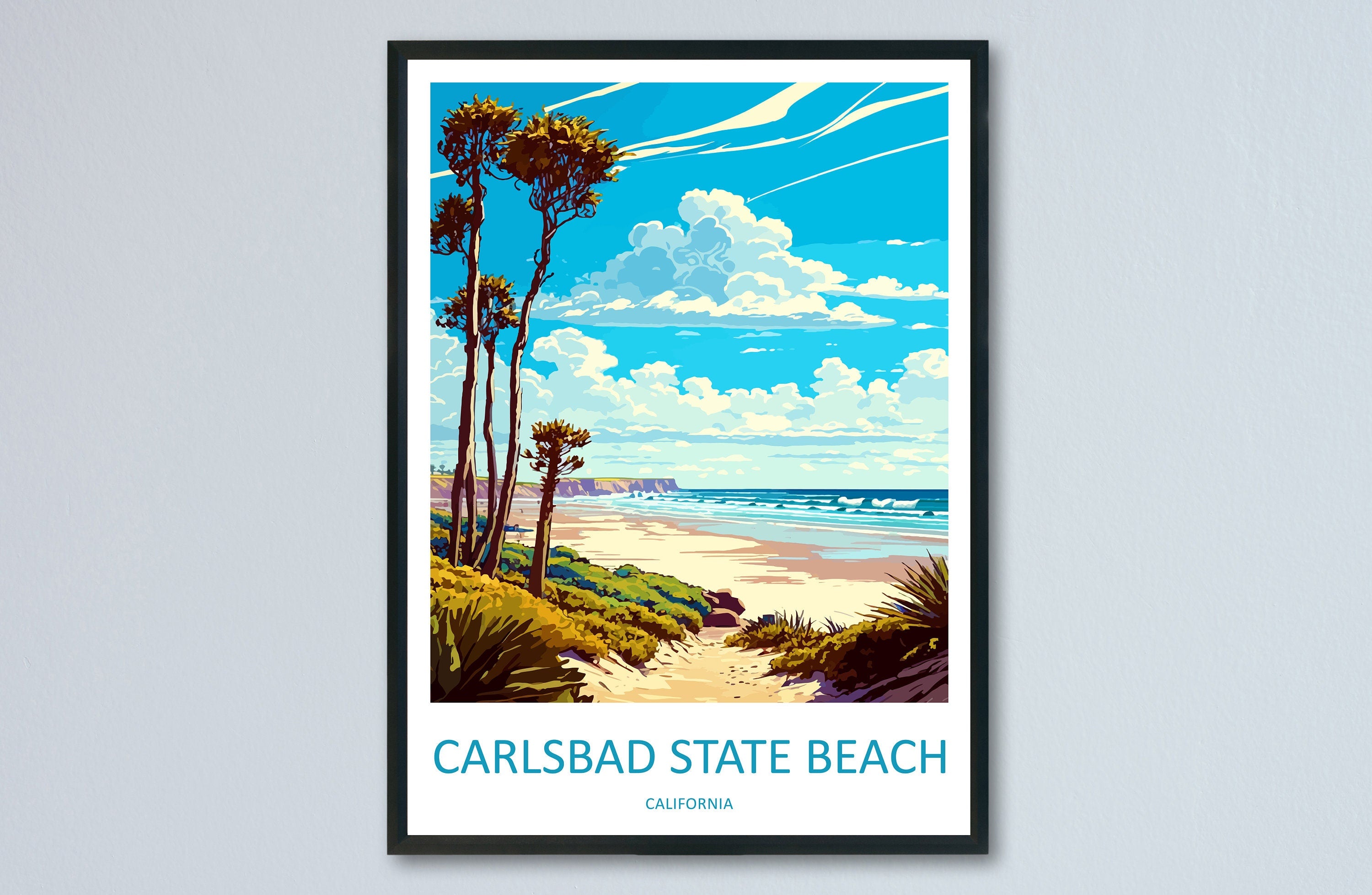 Carlsbad State Beach Travel Print