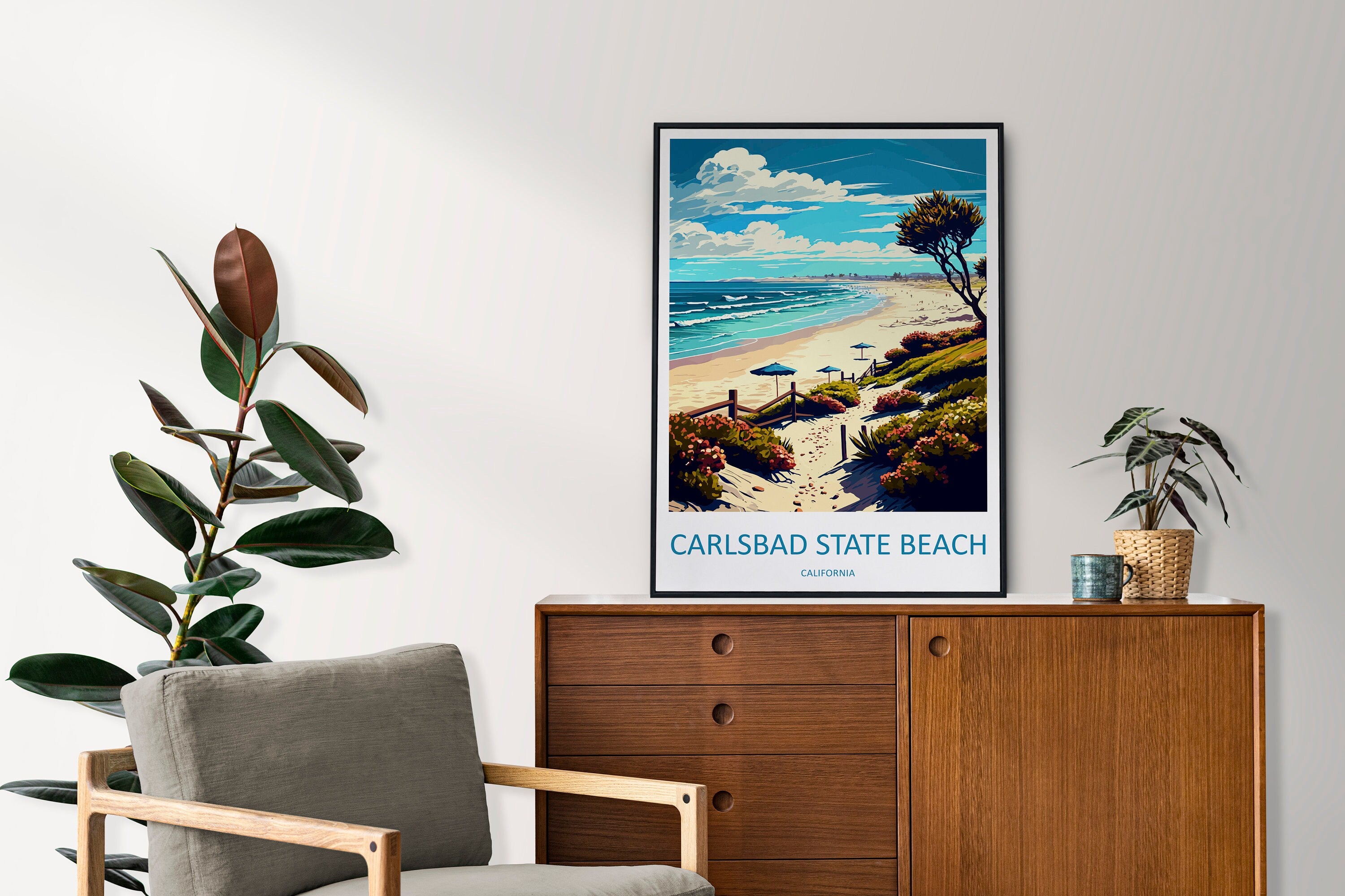 Carlsbad State Beach Travel Print