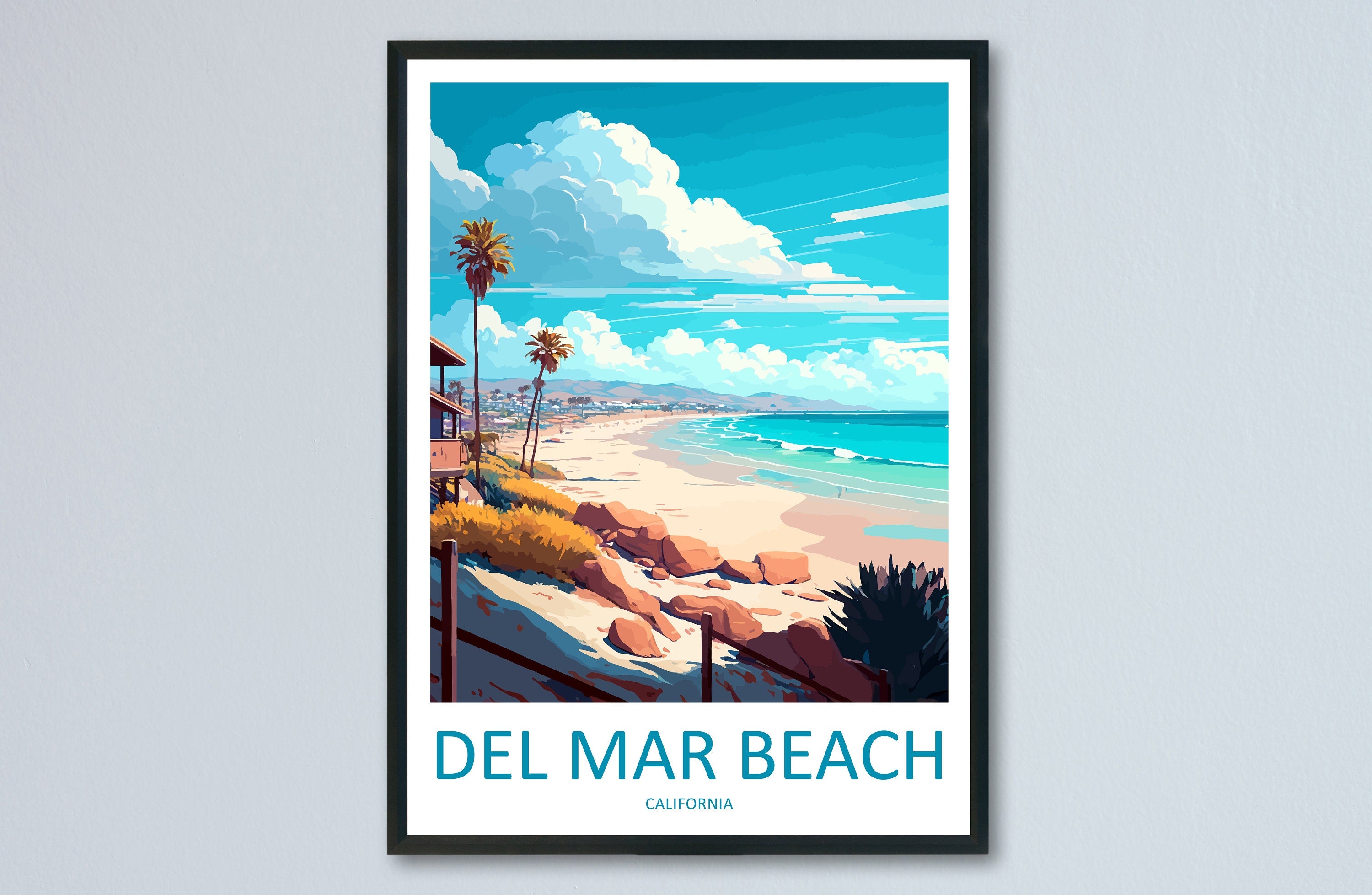 Del Mar Beach Travel Print