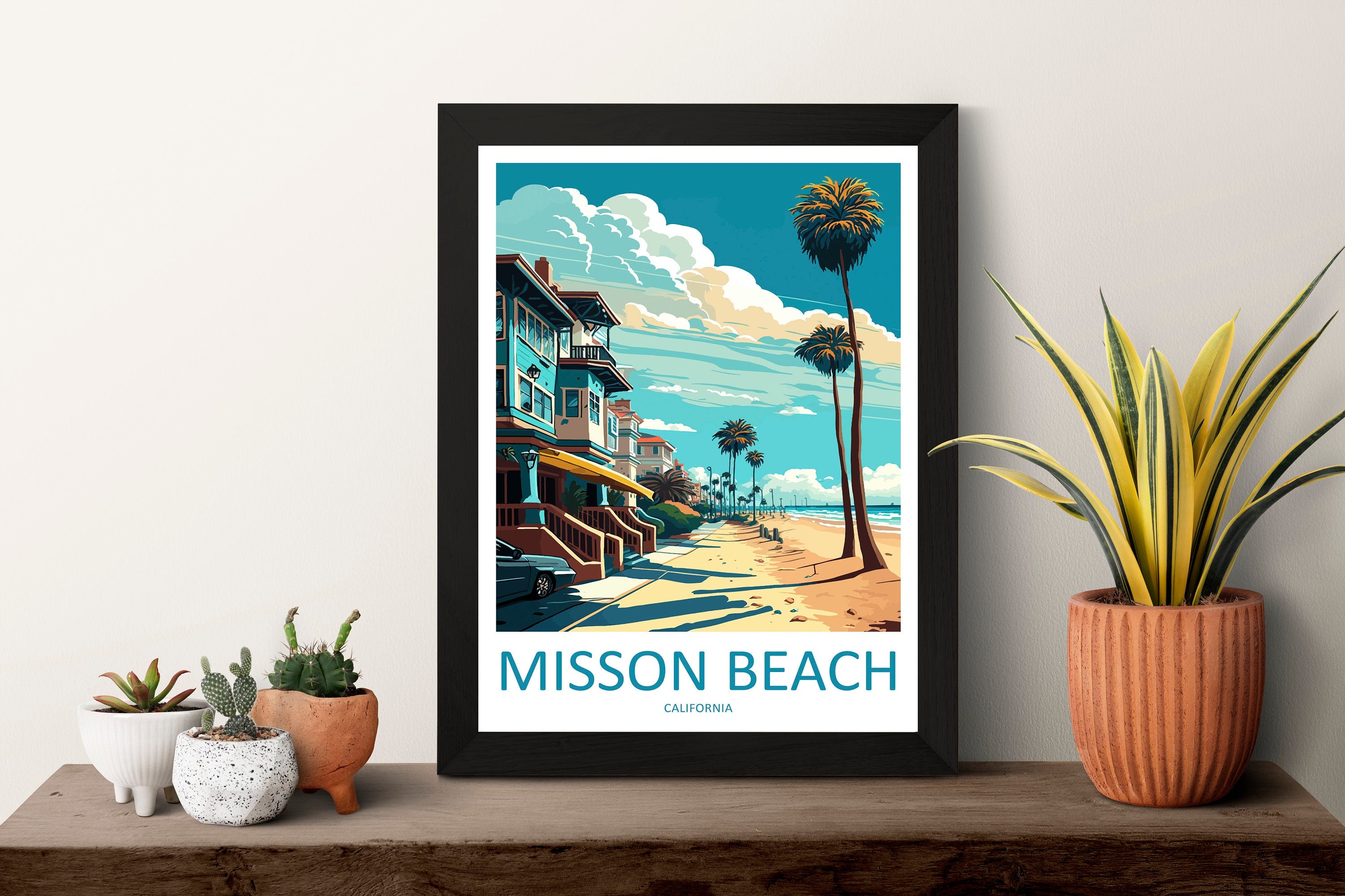 Mission Beach Travel Print