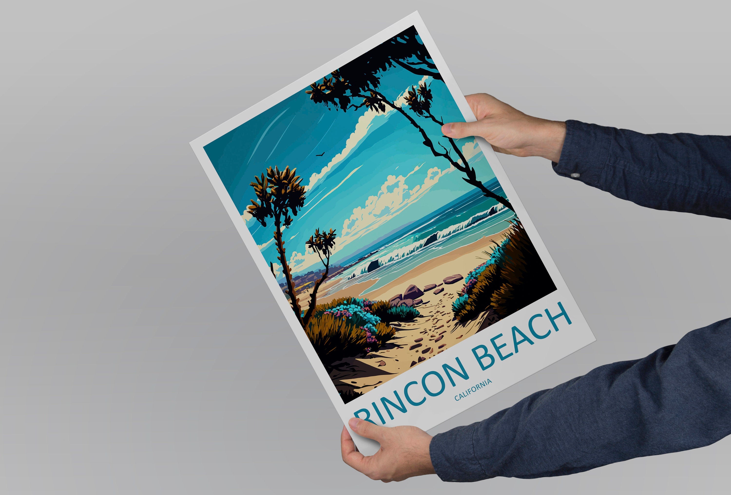 Rincon Beach Travel Print