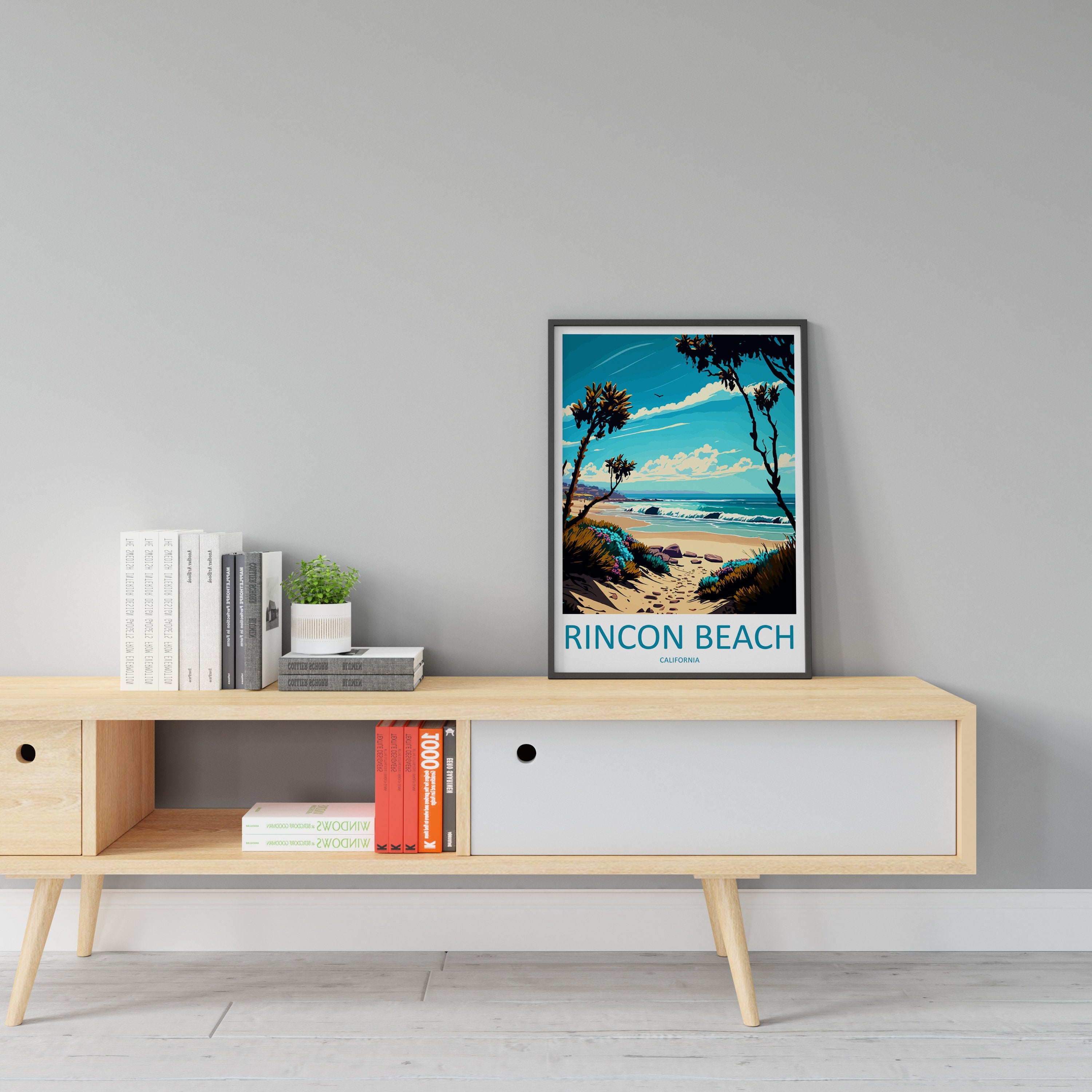 Rincon Beach Travel Print