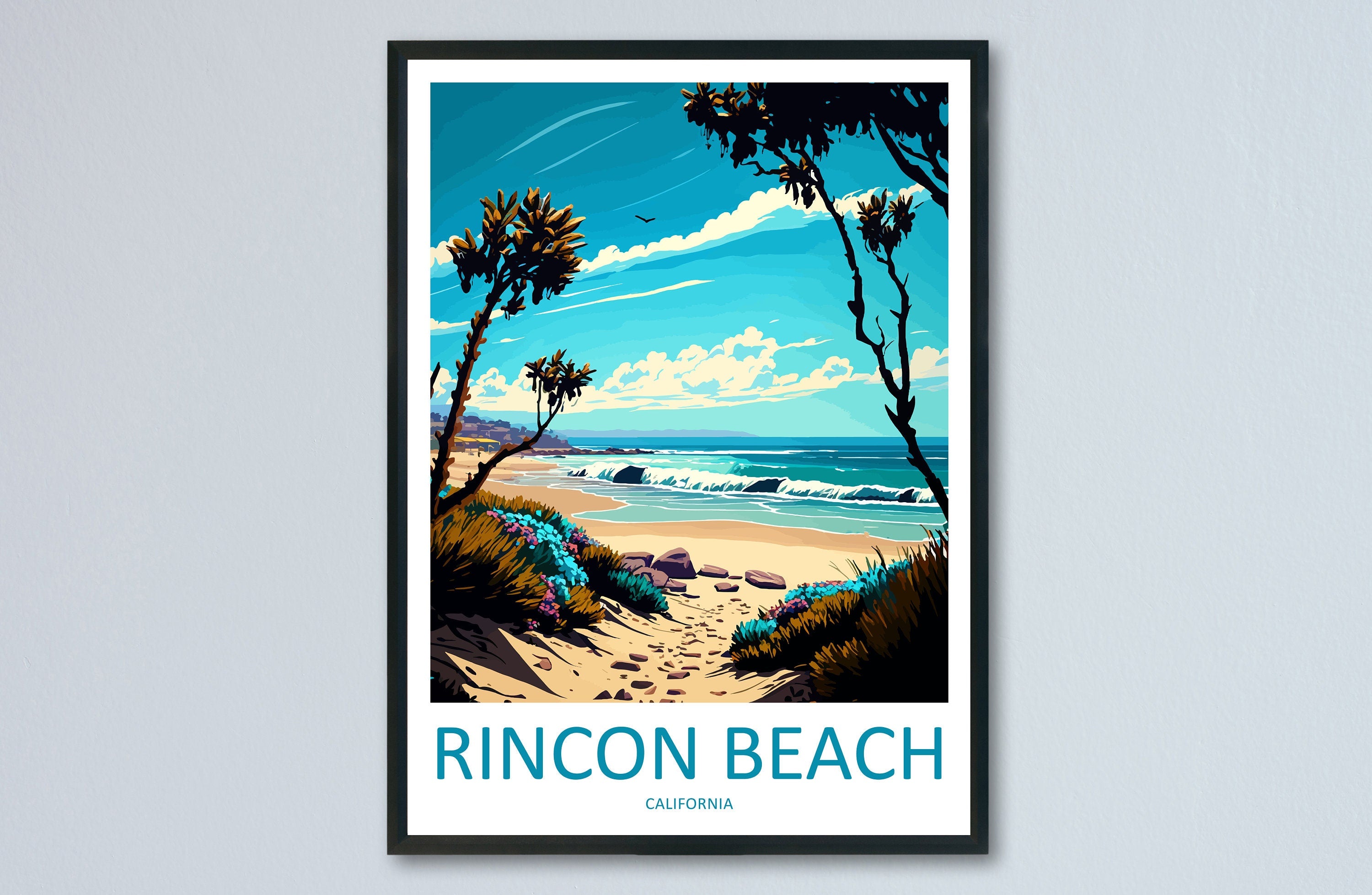 Rincon Beach Travel Print