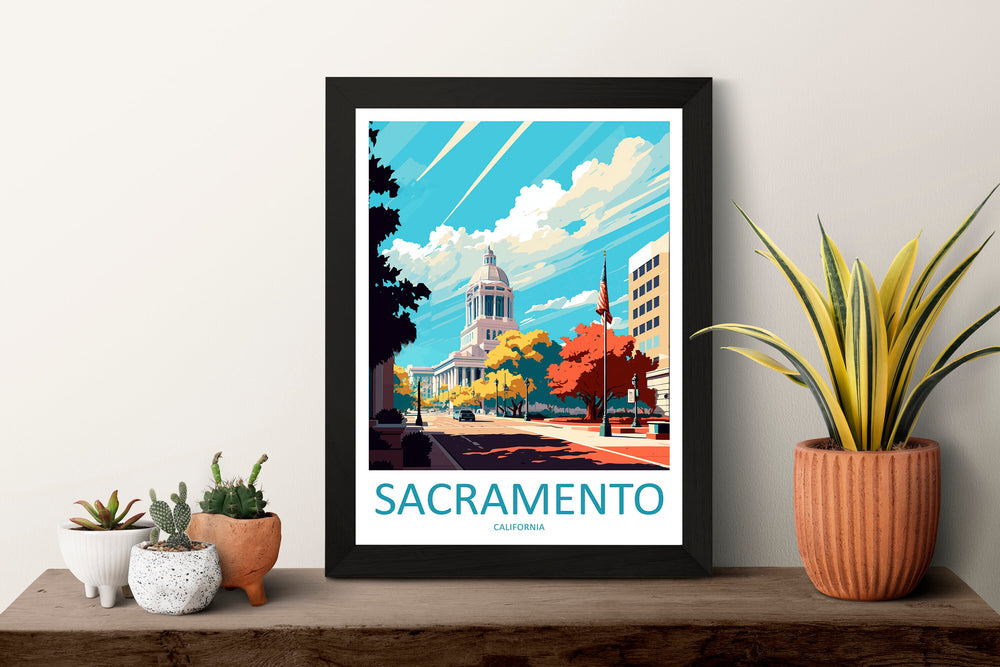 Sacramento Travel Print Wall Art Sacramento Wall Hanging Home Décor Sacramento Gift Art Lovers California Art Poster Sacramento Wall Art
