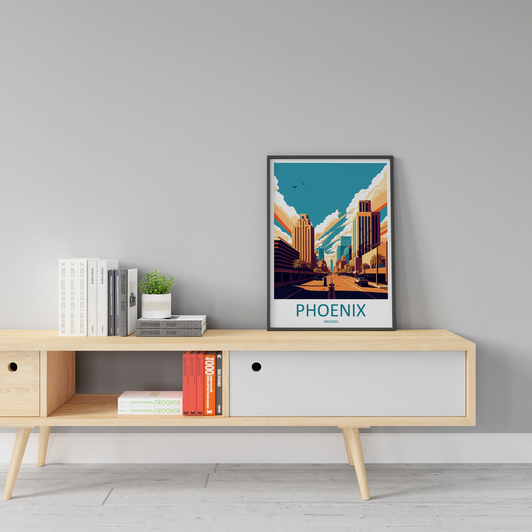 Phoenix Travel Print Wall Art Phoenix Wall Hanging Home Décor Phoenix Gift Art Lovers Arizona Art Lover Gift Arizona Print Decor