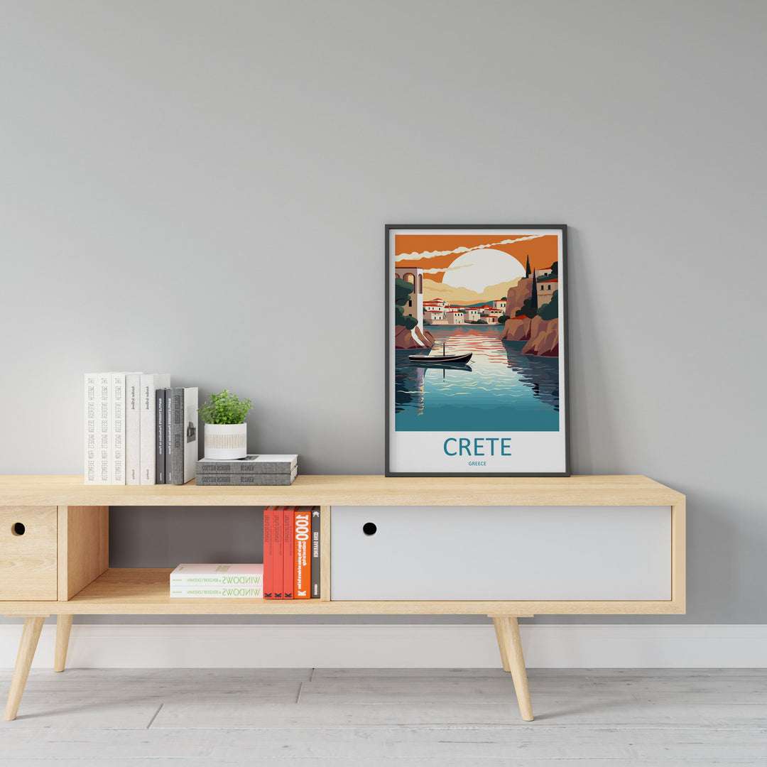 Crete Travel Print Wall Art Crete Greece Wall Hanging Home Decoration Crete Gift Art Lovers Wall Art Print Crete Wall Décor Greece Poster