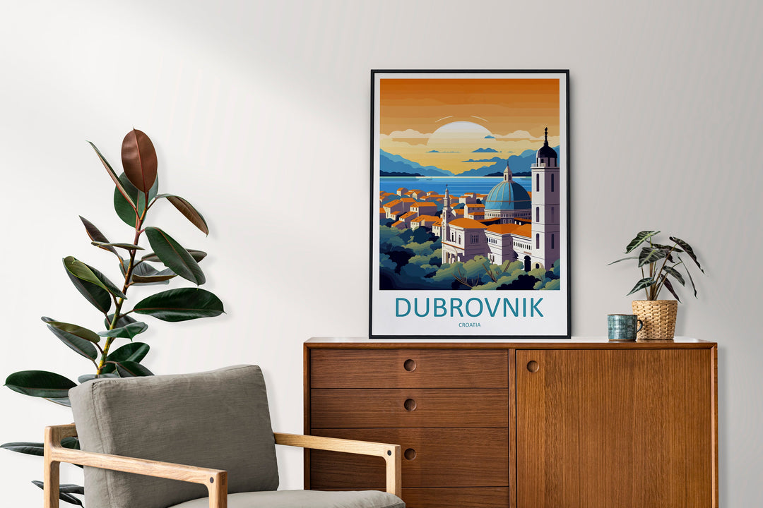 Dubrovnik Print Dubrovnik Home Decor Landscape Art Print Dubrovnik Wall Art for Croatia Enthusiast Gift Wall Hanging Dubrovnik Croatia Print