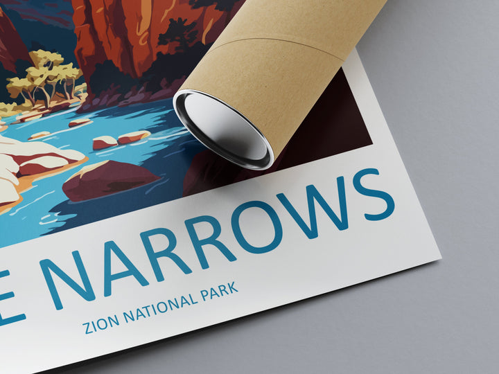 Zion National Park The Narrows Travel Print Wall Art Zion National Park Wall Hanging Home Décor Zion National Park Gift Art Lover Arizona