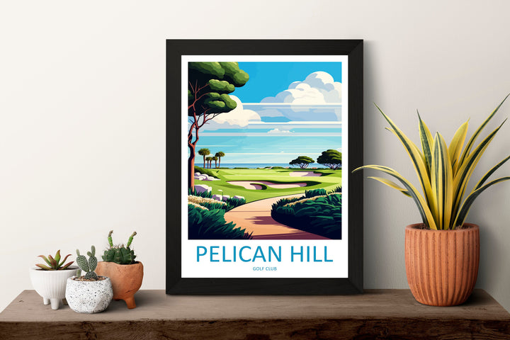 Pelican Hill Golf Club Travel Print Wall Art Pelican Hill Golf Club Wall Hanging Home Décor Pelican Hill Golf Club Gift Art Lovers Golf Art