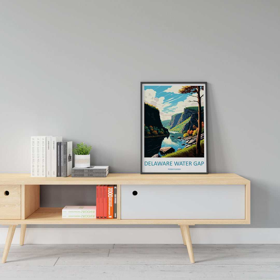 Delaware Water Gap Travel Print Wall Art Delaware Water Gap Wall Hanging Home Décor Delaware Water Gap Gift Art Lovers Pennsylvania Art
