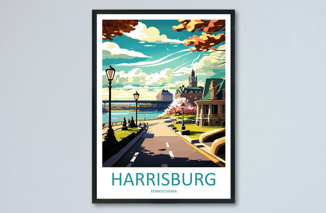 Harrisburg Travel Print Wall Art Harrisburg Wall Hanging Home Décor Harrisburg Gift Art Lovers Pennsylvania Art Lover Travel Art