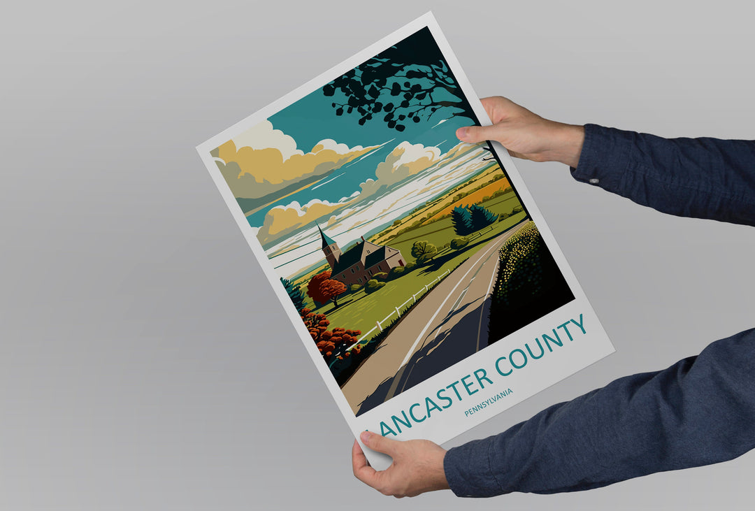 Lancaster County Travel Print Wall Art Lancaster County Wall Hanging Home Décor Lancaster County Gift Art Lovers Pennsylvania Art Lover