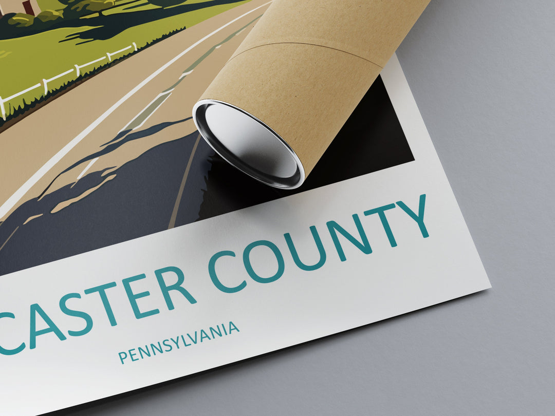 Lancaster County Travel Print Wall Art Lancaster County Wall Hanging Home Décor Lancaster County Gift Art Lovers Pennsylvania Art Lover