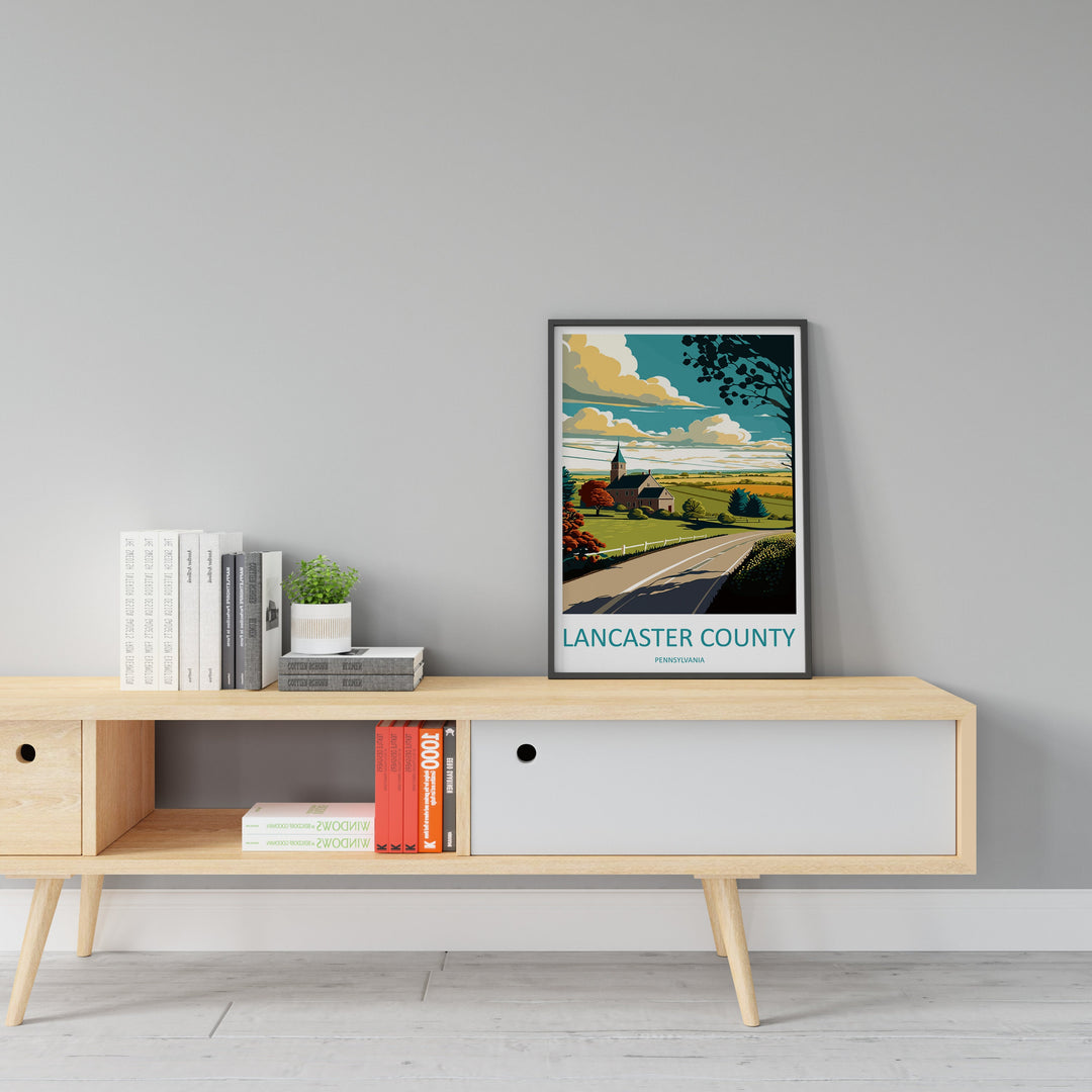 Lancaster County Travel Print Wall Art Lancaster County Wall Hanging Home Décor Lancaster County Gift Art Lovers Pennsylvania Art Lover