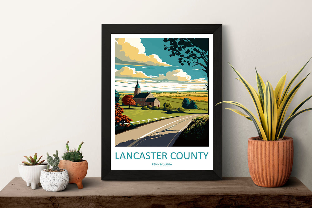 Lancaster County Travel Print Wall Art Lancaster County Wall Hanging Home Décor Lancaster County Gift Art Lovers Pennsylvania Art Lover