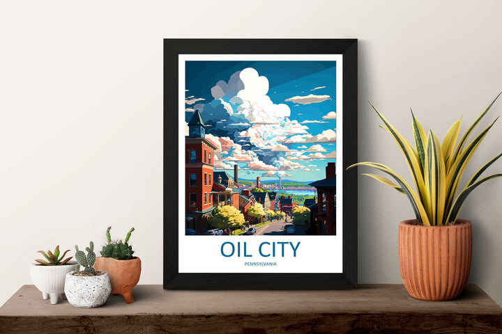 Oil City Travel Print Wall Art Oil City Wall Hanging Home Décor Oil City Gift Art Lovers Pennsylvania Art Lover Travel Poster