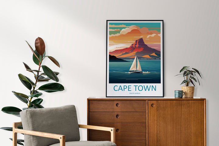 Cape Town Travel Print Wall Art Cape Town Wall Hanging Home Décor Cape Town Gift Art Lovers South Africa Art Print Cape Town Wall Décor Art