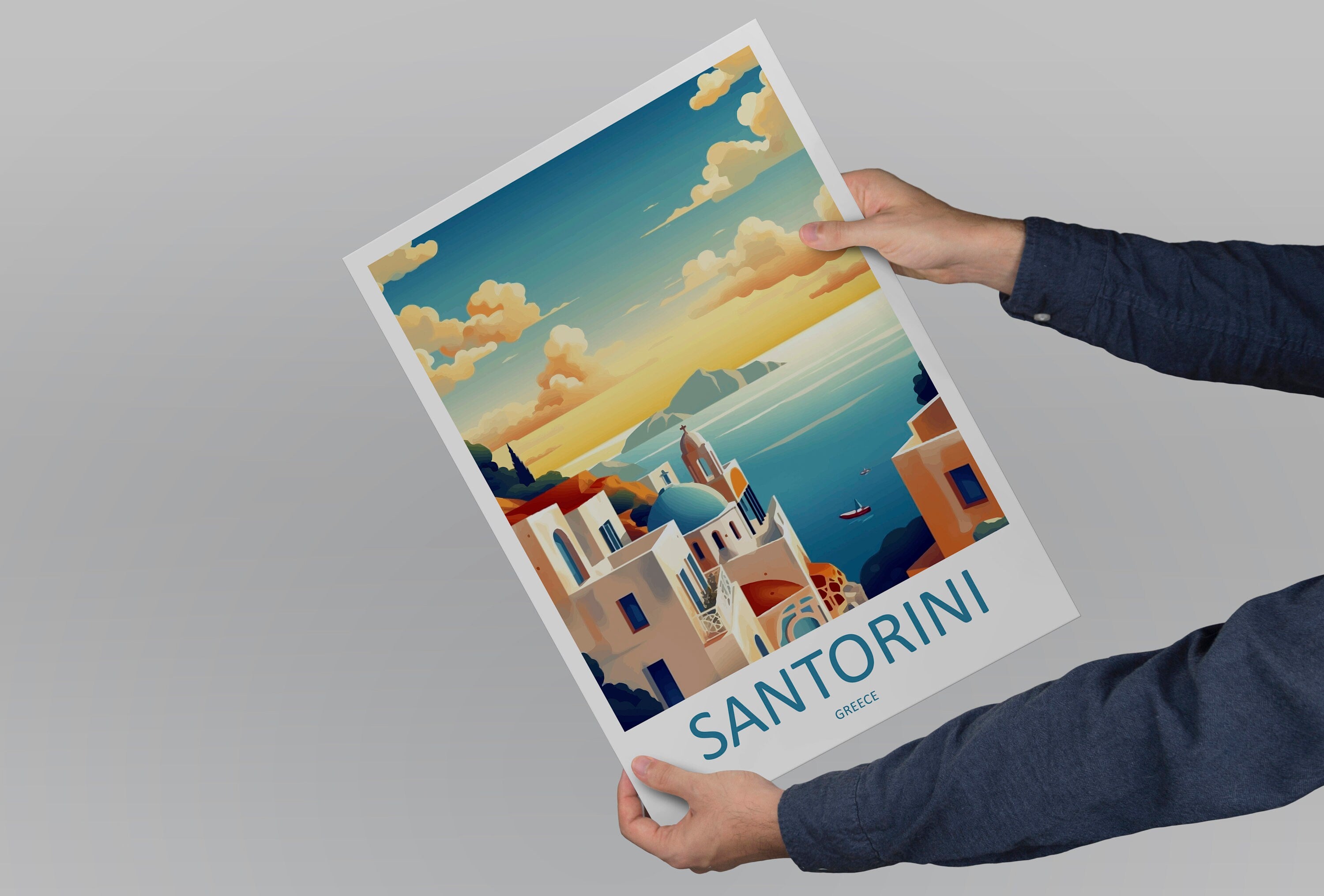 Santorini Travel Print