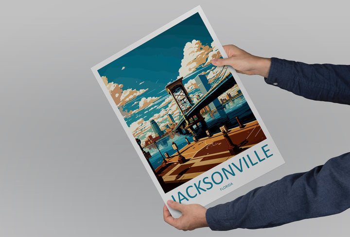 Jacksonville Travel Print Wall Art Jacksonville Wall Hanging Home Décor Jacksonville Gift Art Lovers Florida Art Lover Gift Florida Print