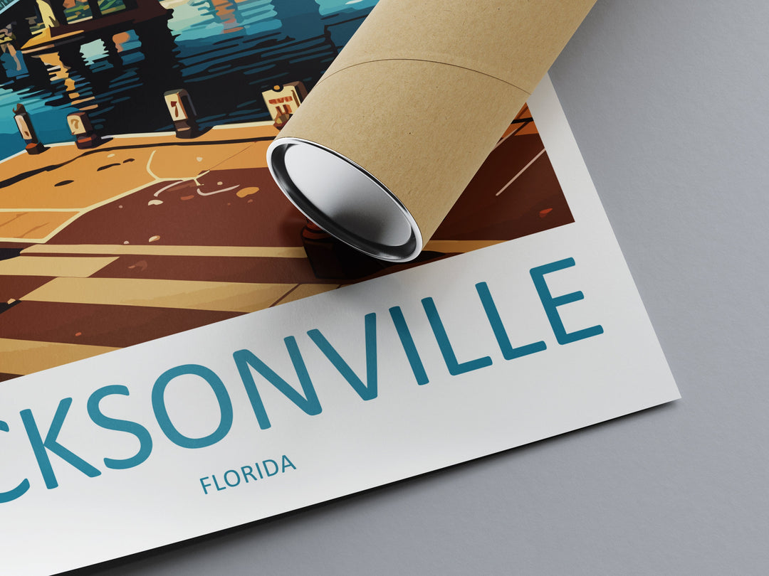 Jacksonville Travel Print Wall Art Jacksonville Wall Hanging Home Décor Jacksonville Gift Art Lovers Florida Art Lover Gift Florida Print