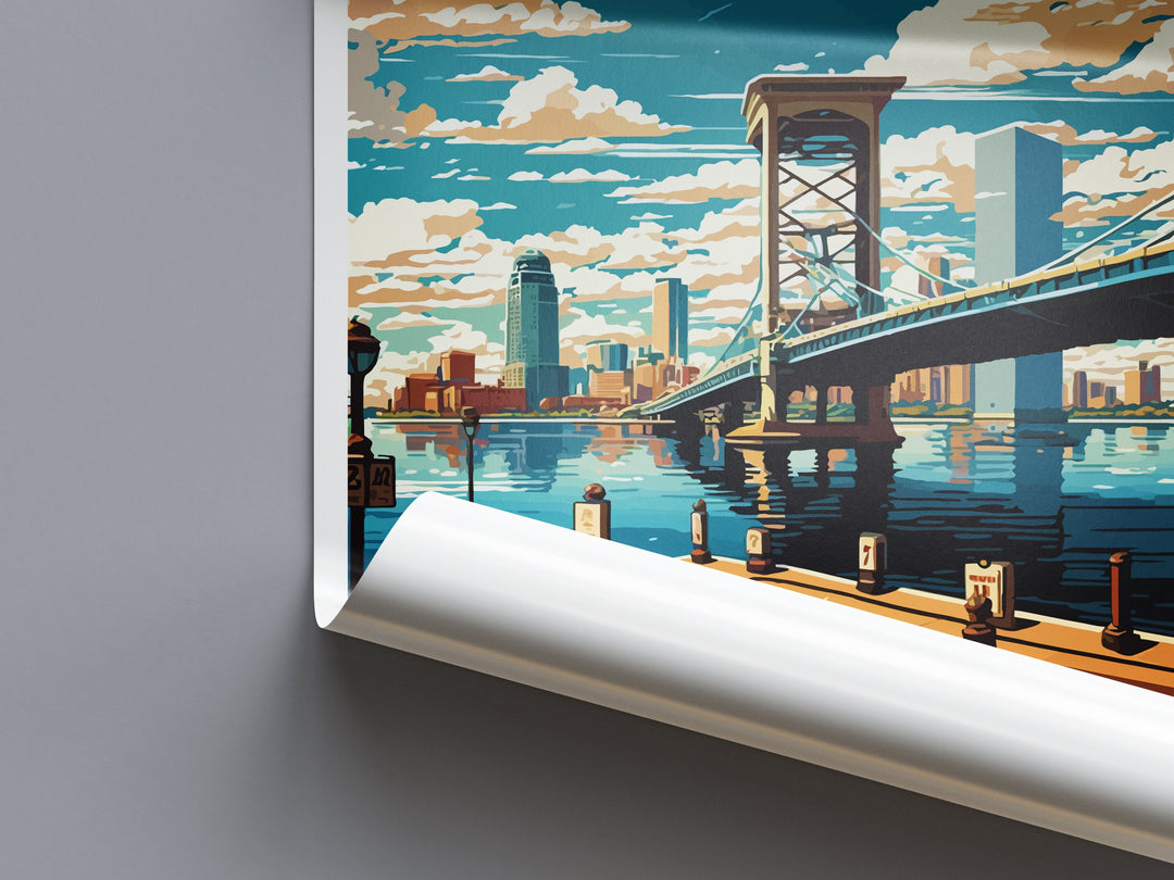 Jacksonville Travel Print Wall Art Jacksonville Wall Hanging Home Décor Jacksonville Gift Art Lovers Florida Art Lover Gift Florida Print