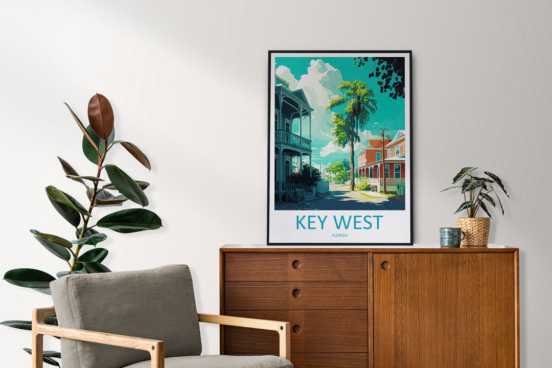 Key West Travel Print Wall Art Key West Wall Hanging Home Décor Key West Gift Art Lovers Florida Art Lover Gift Florida Print