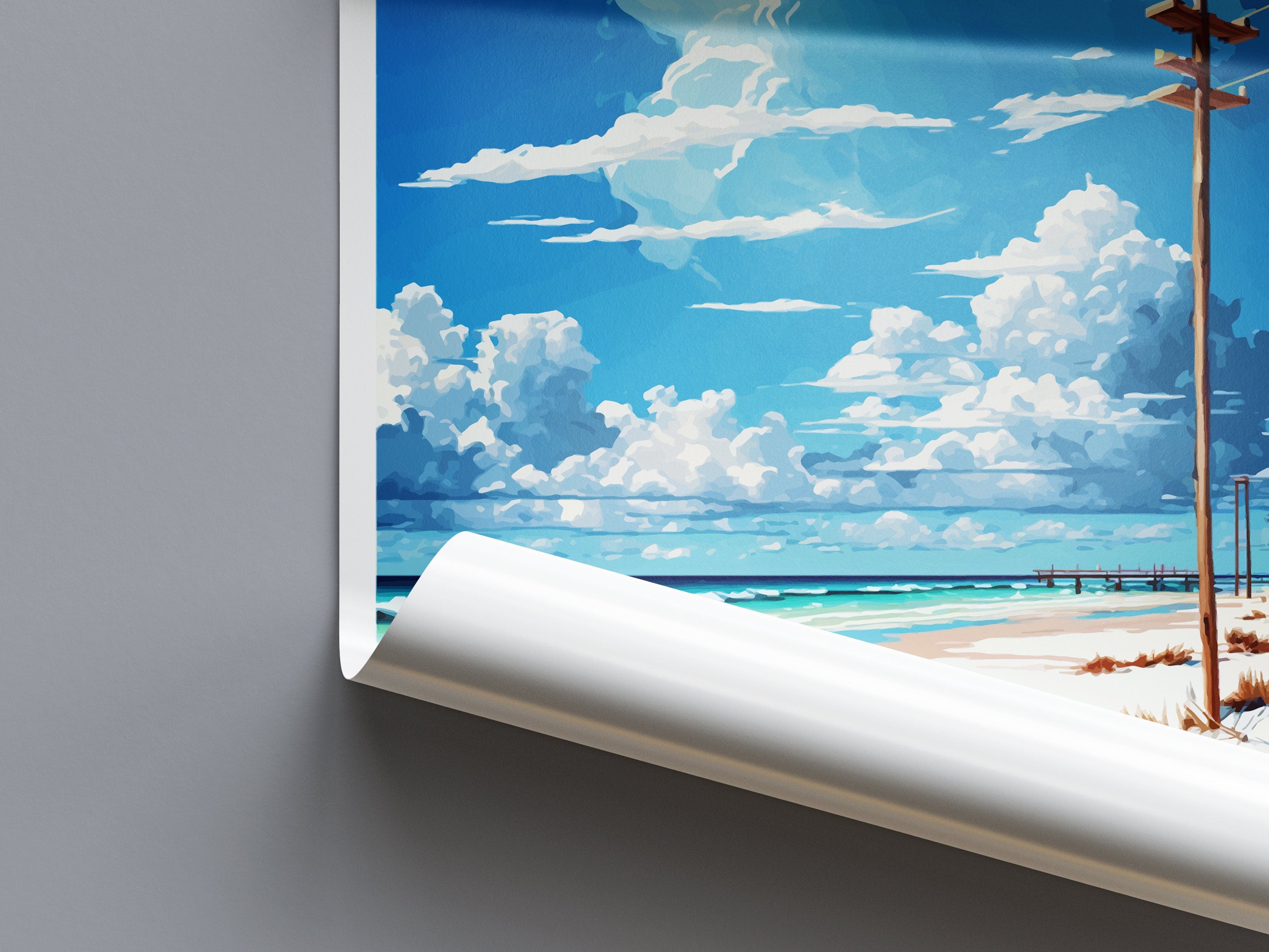 Miramar Beach Travel Print