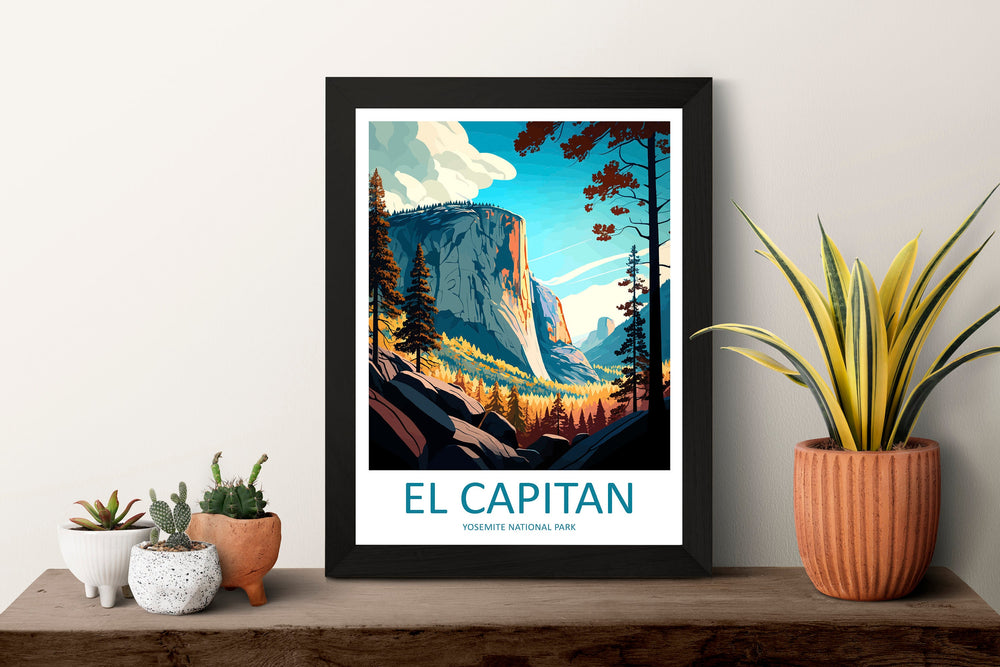 Yosemite El Capitan Travel Print Wall Art Yosemite El Capitan Wall Hanging Home Décor El Capitan Gift Art Lovers California Art Poster