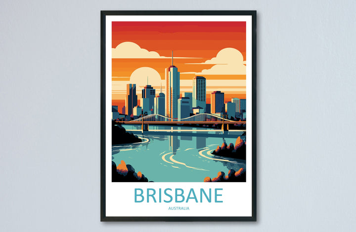 Brisbane Travel Print Wall Art Brisbane Wall Hanging Home Décor Brisbane Gift Art Lovers Wall Art Australia Travel Print Brisbane Decor