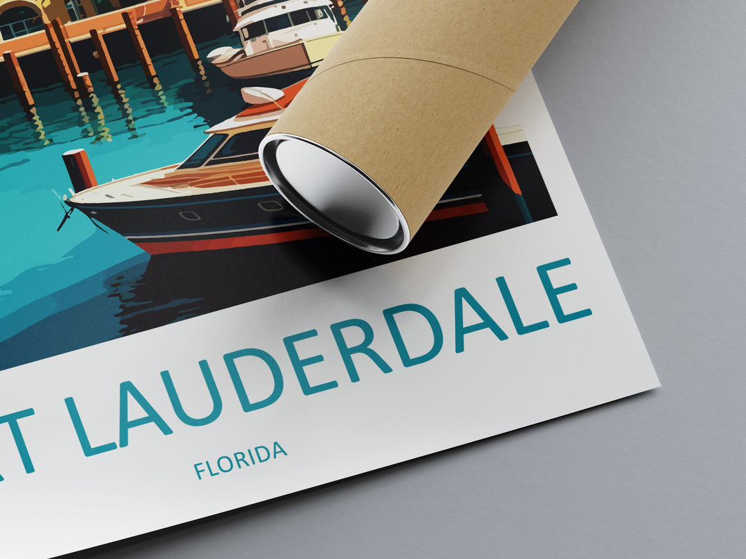 Fort Lauderdale Travel Print Wall Art Fort Lauderdale Wall Hanging Home Décor Fort Lauderdale Gift Art Lovers Florida Art Lover