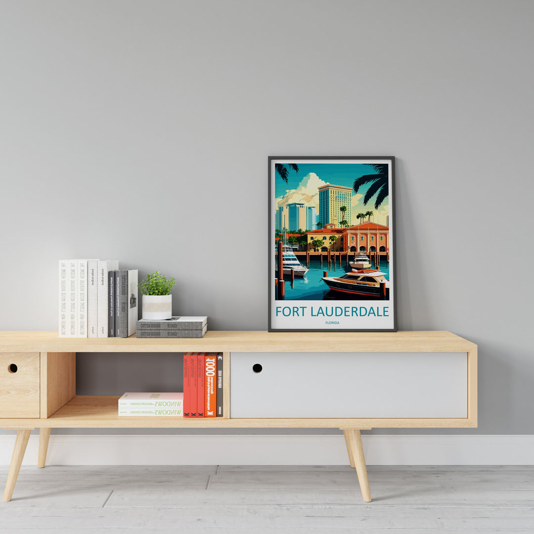 Fort Lauderdale Travel Print Wall Art Fort Lauderdale Wall Hanging Home Décor Fort Lauderdale Gift Art Lovers Florida Art Lover