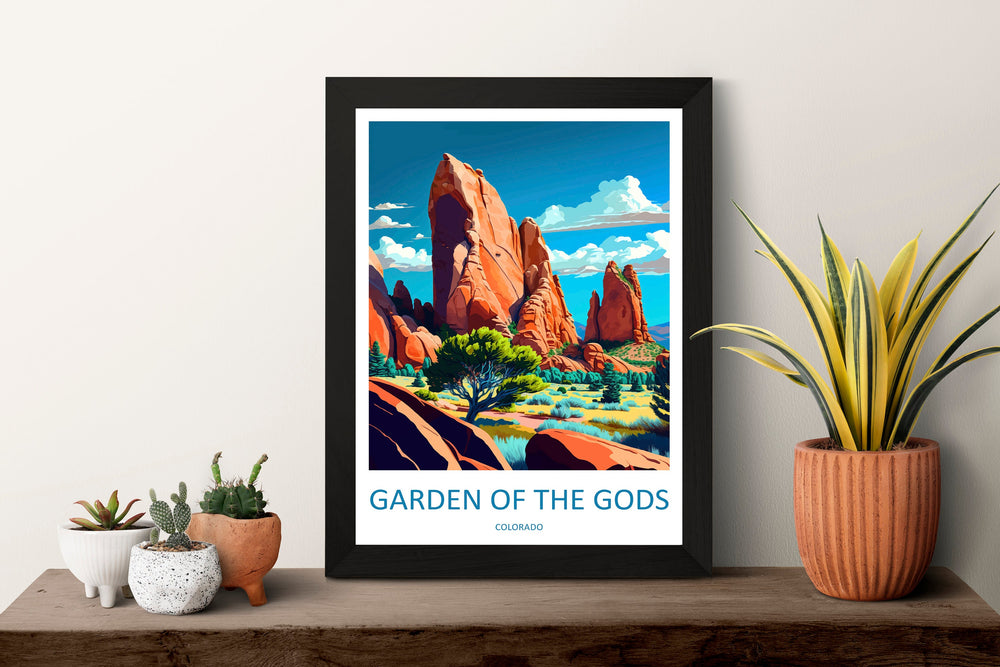 Gardens Of The Gods Travel Print Wall Art Gardens Of The Gods Wall Hanging Home Décor Gardens Of The Gods Gift Art Lovers Colorado Art Gift