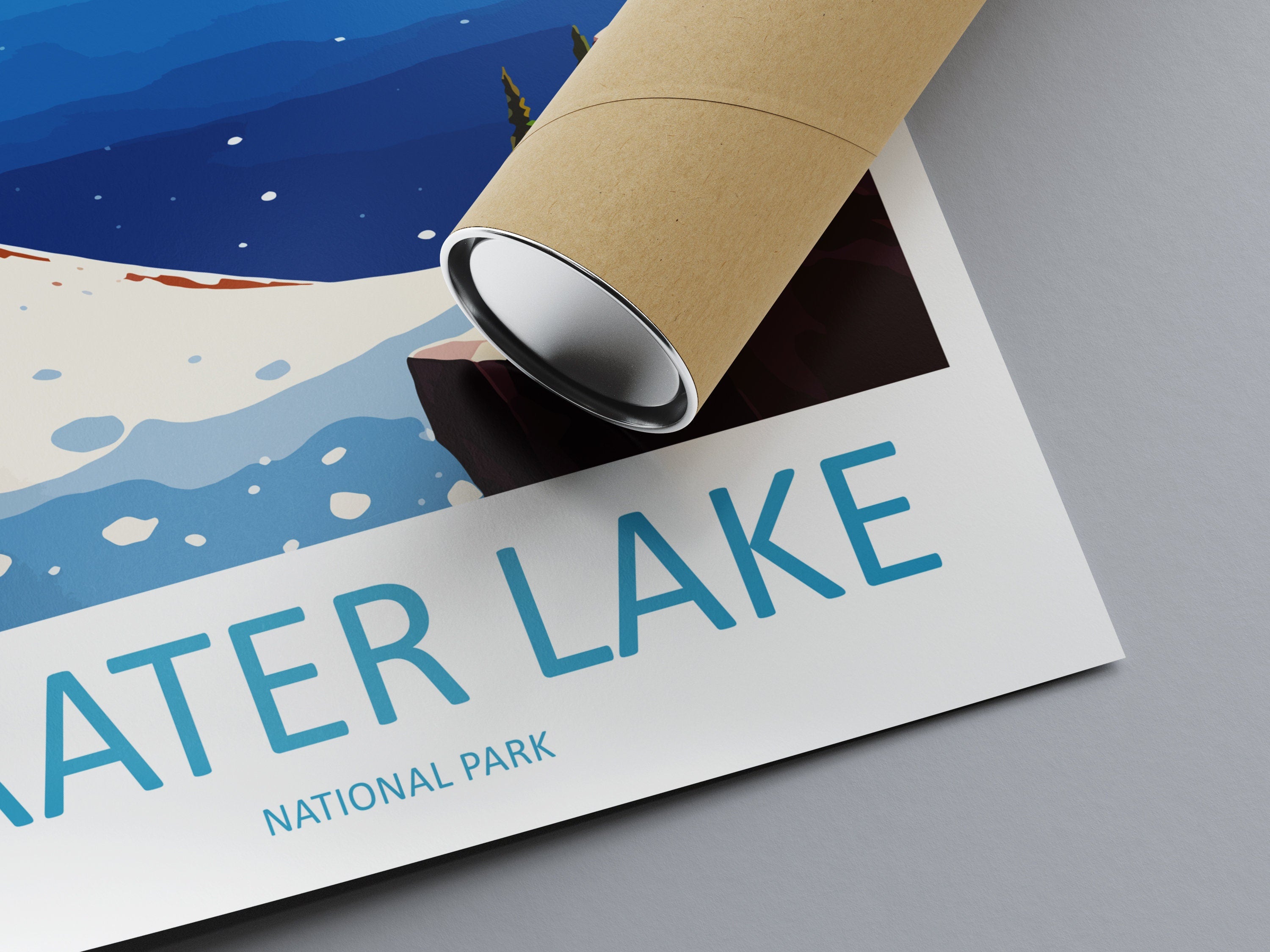 Crater Lake Snow National Park Travel Print