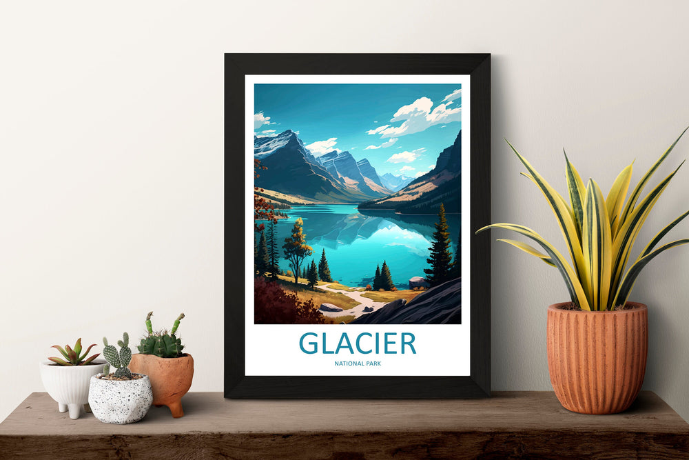 Glacier National Park Travel Print Wall Art Glacier National Park Wall Hanging Home Décor Glacier National Park Gift Art